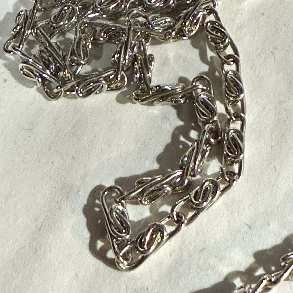 Gunne Sax Silver Satin Clutch Purse Chain Strap